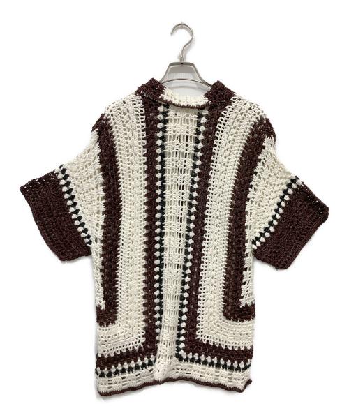 TODAYFUL（トゥデイフル）TODAYFUL (トゥデイフル) Crochet Over Shirts ホワイト×ブラウン サイズ:ＦＲＥＥの古着・服飾アイテム