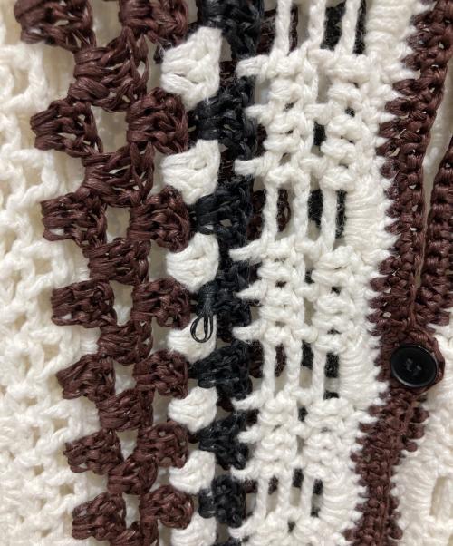 TODAYFUL（トゥデイフル）TODAYFUL (トゥデイフル) Crochet Over Shirts ホワイト×ブラウン サイズ:ＦＲＥＥの古着・服飾アイテム