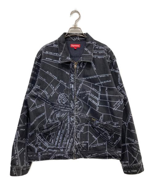 SUPREME（シュプリーム）SUPREME (シュプリーム) 19SS Gonz Map Work Jacket / ゴンズ マップ ワークジャケット ブラック サイズ:Lの古着・服飾アイテム