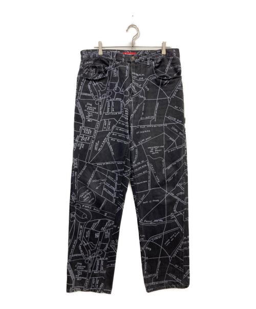 SUPREME（シュプリーム）SUPREME (シュプリーム) 19SS Gonz Map Denim Painter Pant ブラック サイズ:W36の古着・服飾アイテム