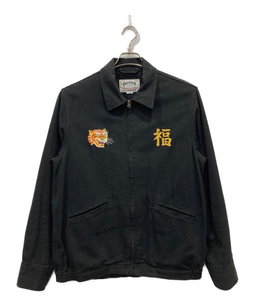 HOUSTON（ヒューストン）HOUSTON (ヒューストン) COTTON LINEN VIETNAM JACKET ブラック サイズ:Lの古着・服飾アイテム