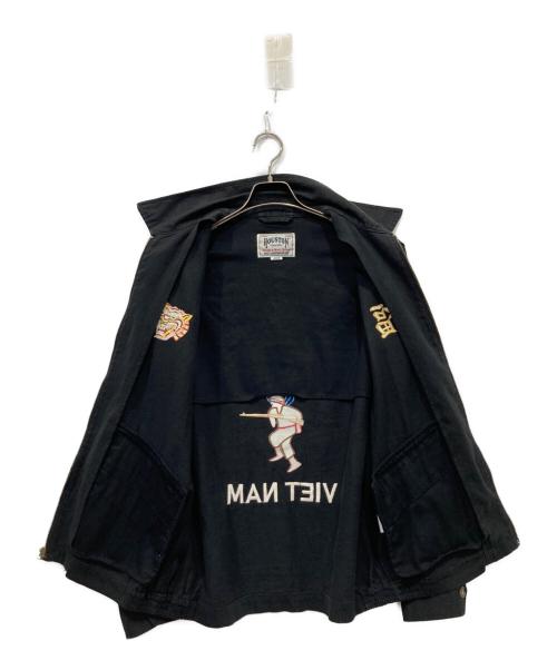 HOUSTON（ヒューストン）HOUSTON (ヒューストン) COTTON LINEN VIETNAM JACKET ブラック サイズ:Lの古着・服飾アイテム
