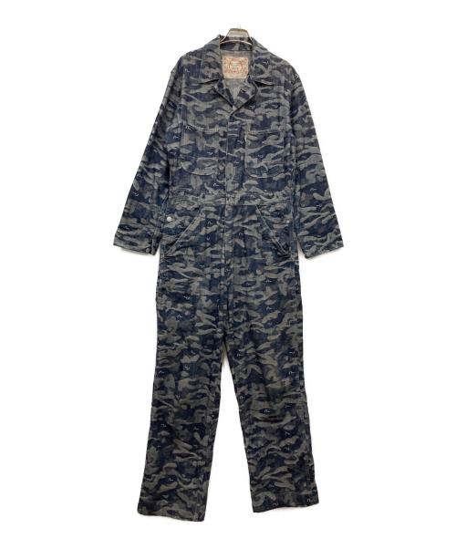 EVISU（エヴィス）EVISU (エヴィス) 総柄デニムオールインワン インディゴ サイズ:40の古着・服飾アイテム