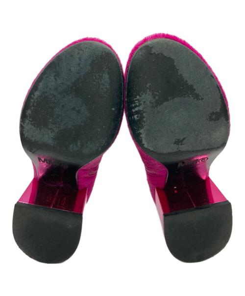 MM6 Maison Margiela（エムエムシックスメゾンマルジェラ）MM6 Maison Margiela (エムエムシックスメゾンマルジェラ) チャンキーヒールショートハラコブーツ ピンク サイズ:36の古着・服飾アイテム