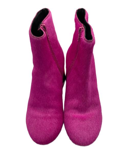 MM6 Maison Margiela（エムエムシックスメゾンマルジェラ）MM6 Maison Margiela (エムエムシックスメゾンマルジェラ) チャンキーヒールショートハラコブーツ ピンク サイズ:36の古着・服飾アイテム