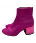 MM6 Maison Margiela (エムエムシックスメゾンマルジェラ) チャンキーヒールショートハラコブーツ ピンク サイズ:36：23000円