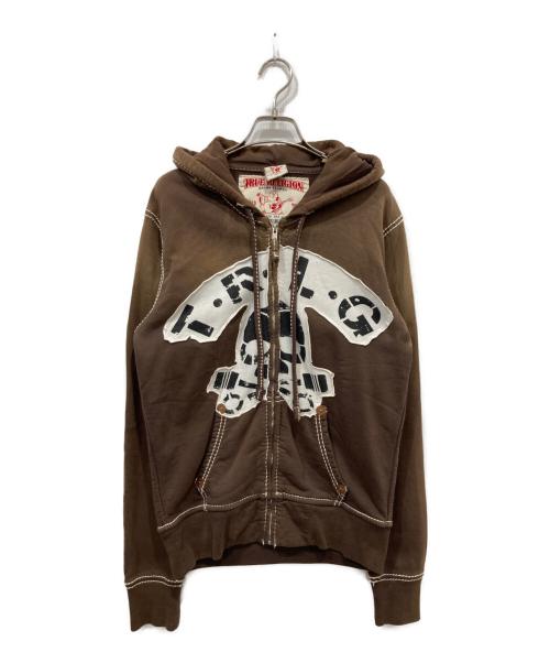 TRUE RELIGION（トゥルー レリジョン）TRUE RELIGION (トゥルー レリジョン) ジップパーカー ブラウン サイズ:Sの古着・服飾アイテム