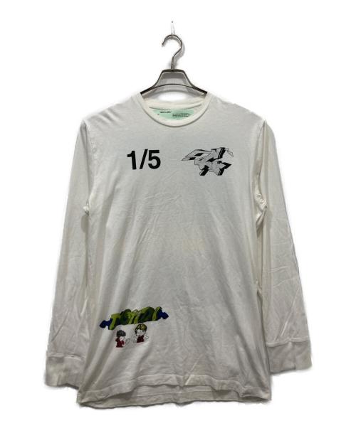 OFFWHITE（オフホワイト）OFFWHITE (オフホワイト) Dondi White (ドンディホワイト) ロングスリーブカットソー ホワイト サイズ:XLの古着・服飾アイテム