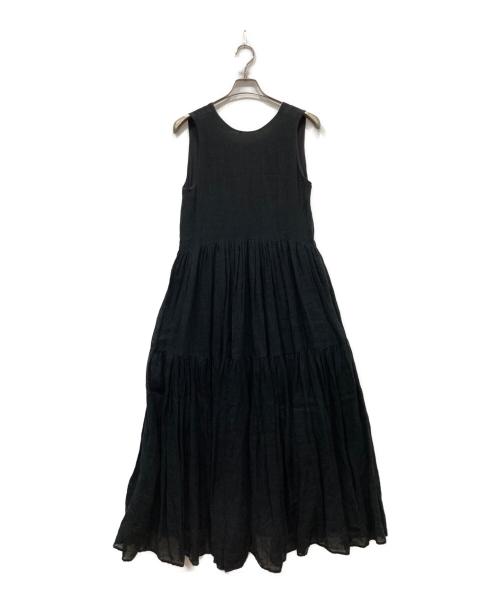 Plage（プラージュ）Plage (プラージュ) Linen Tiered ドレス ブラック サイズ:38の古着・服飾アイテム