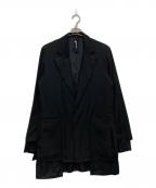 GROUND Yグラウンドワイ）の古着「TRIACETATE/POLYESTER CREPE de CHINE DOUBLE JACKET」｜ブラック