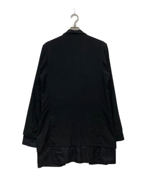 GROUND Y（グラウンドワイ）GROUND Y (グラウンドワイ) TRIACETATE/POLYESTER CREPE de CHINE DOUBLE JACKET ブラック サイズ:4の古着・服飾アイテム