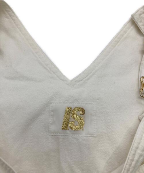 I.S.（アイエス）I.S. (アイエス) 花柄刺繍オーバーオール ホワイト サイズ:Mの古着・服飾アイテム