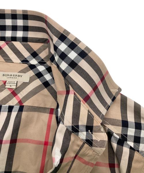 BURBERRY LONDON（バーバリーロンドン）BURBERRY LONDON (バーバリーロンドン) ノバチェック半袖シャツ ベージュ サイズ:Lの古着・服飾アイテム