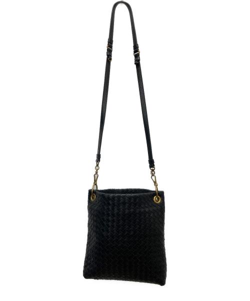 BOTTEGA VENETA（ボッテガベネタ）BOTTEGA VENETA (ボッテガベネタ) イントレチャートショルダーバッグ ブラックの古着・服飾アイテム