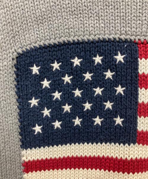 POLO RALPH LAUREN（ポロ・ラルフローレン）POLO RALPH LAUREN (ポロ・ラルフローレン) 星条旗コットンニット グレー サイズ:Lの古着・服飾アイテム
