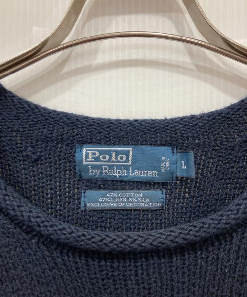 POLO RALPH LAUREN（ポロ・ラルフローレン）POLO RALPH LAUREN (ポロ・ラルフローレン) ロールネック星条旗ニット ネイビー サイズ:Lの古着・服飾アイテム