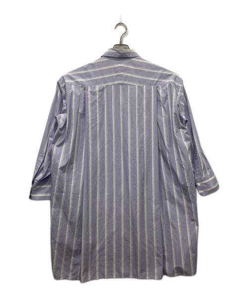 CURRENTAGE（カレンテージ）CURRENTAGE (カレンテージ) ストライプシャツワンピース ブルー×ホワイト サイズ:FREEの古着・服飾アイテム