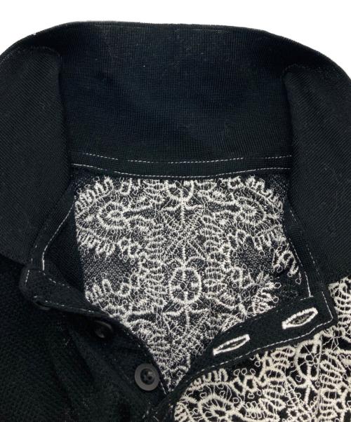 Y's Red Label（ワイズレッドレーベル）Y's Red Label (ワイズレッドレーベル) 刺繍デザインメッシュポロシャツ ブラック サイズ:2の古着・服飾アイテム