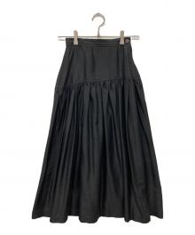 tricot COMME des GARCONS（トリココムデギャルソン）の古着「シルクギャザースカート」｜ブラック