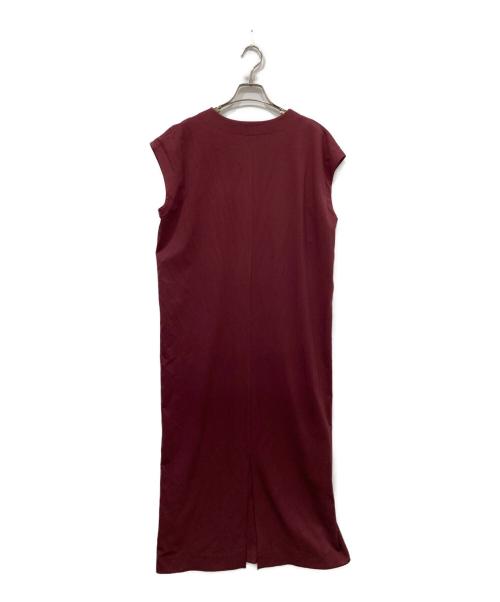 BALLSEY（ボールジィ）BALLSEY (ボールジィ) コットンナイロンリバーポンチ Vネックワンピース ボルドー サイズ:36の古着・服飾アイテム