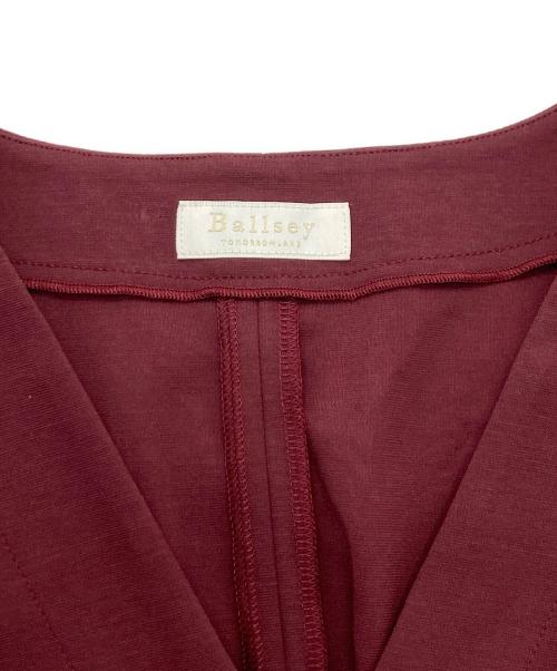 BALLSEY（ボールジィ）BALLSEY (ボールジィ) コットンナイロンリバーポンチ Vネックワンピース ボルドー サイズ:36の古着・服飾アイテム