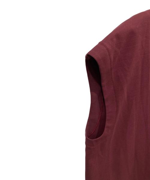 BALLSEY（ボールジィ）BALLSEY (ボールジィ) コットンナイロンリバーポンチ Vネックワンピース ボルドー サイズ:36の古着・服飾アイテム