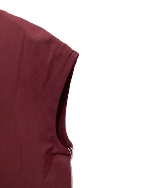 BALLSEY（ボールジィ）BALLSEY (ボールジィ) コットンナイロンリバーポンチ Vネックワンピース ボルドー サイズ:36の古着・服飾アイテム