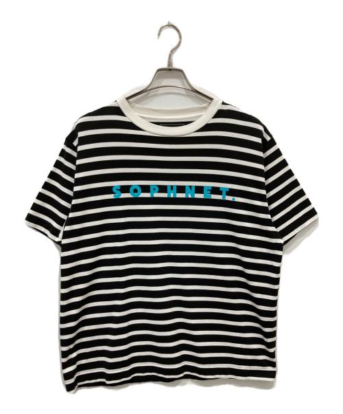 SOPHNET.（ソフネット）SOPHNET. (ソフネット) LOGO S/S BORDER TEE ホワイト×ブラック サイズ:Sの古着・服飾アイテム
