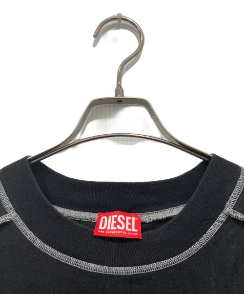 DIESEL（ディーゼル）DIESEL (ディーゼル) オーバーロックステッチロンT ブラック サイズ:Mの古着・服飾アイテム