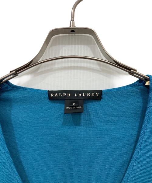 RALPH LAUREN（ラルフローレン）RALPH LAUREN (ラルフローレン) シルクVネックニット ブルー サイズ:Mの古着・服飾アイテム