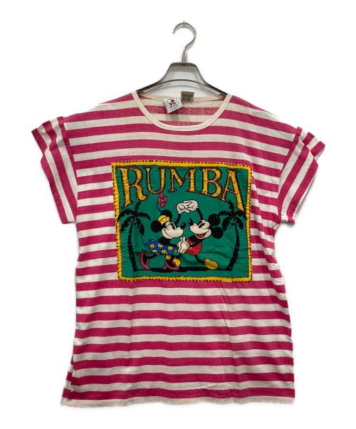 MICKEY & CO.（ミッキーアンドコウ）MICKEY & CO. (ミッキーアンドコウ) プリントTシャツ ピンク サイズ:Mの古着・服飾アイテム
