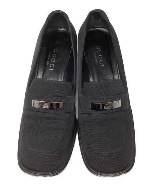 GUCCI（グッチ）GUCCI (グッチ) スクエアトゥローファー ブラック サイズ:37 1/2の古着・服飾アイテム