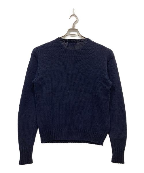 POLO RALPH LAUREN（ポロ・ラルフローレン）POLO RALPH LAUREN (ポロ・ラルフローレン) ポロベアリネン混コットンニット ネイビー サイズ:Lの古着・服飾アイテム