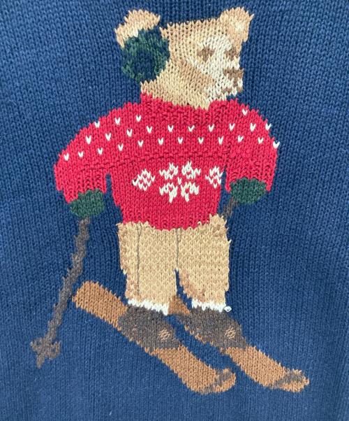 POLO RALPH LAUREN（ポロ・ラルフローレン）POLO RALPH LAUREN (ポロ・ラルフローレン) ポロベアリネン混コットンニット ネイビー サイズ:Lの古着・服飾アイテム