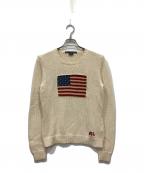 RALPH LAUREN SPORTラルフローレン スポーツ）の古着「星条旗コットンニット」｜アイボリー