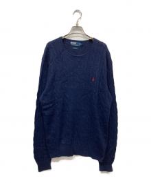 POLO RALPH LAUREN（ポロ・ラルフローレン）の古着「シルクケーブルニット」｜ネイビー