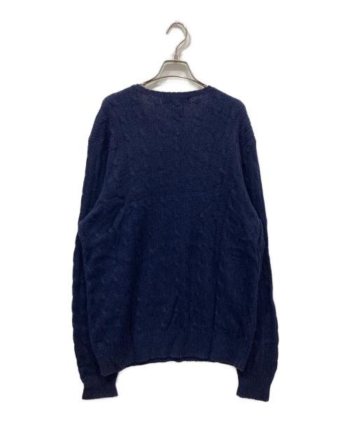POLO RALPH LAUREN（ポロ・ラルフローレン）POLO RALPH LAUREN (ポロ・ラルフローレン) シルクケーブルニット ネイビー サイズ:Lの古着・服飾アイテム