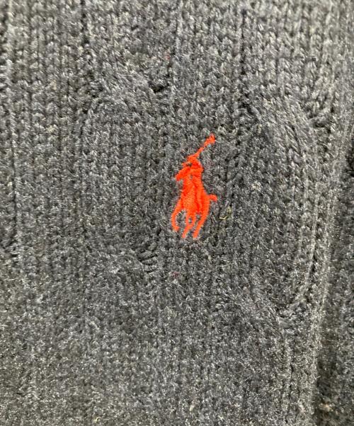POLO RALPH LAUREN（ポロ・ラルフローレン）POLO RALPH LAUREN (ポロ・ラルフローレン) シルクケーブルニット ネイビー サイズ:Lの古着・服飾アイテム