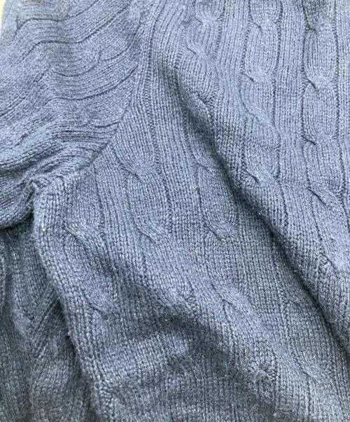 POLO RALPH LAUREN（ポロ・ラルフローレン）POLO RALPH LAUREN (ポロ・ラルフローレン) シルクケーブルニット ネイビー サイズ:Lの古着・服飾アイテム