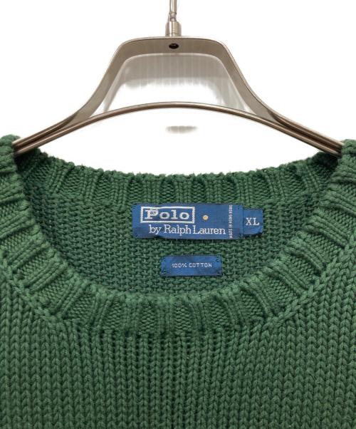 POLO RALPH LAUREN（ポロ・ラルフローレン）POLO RALPH LAUREN (ポロ・ラルフローレン) 星条旗コットンニット グリーン サイズ:XLの古着・服飾アイテム