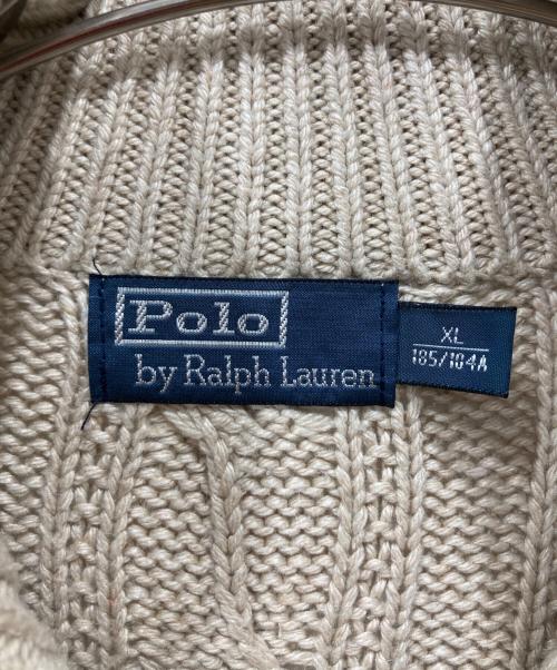 POLO RALPH LAUREN（ポロ・ラルフローレン）POLO RALPH LAUREN (ポロ・ラルフローレン) ハーフボタンシルクニット アイボリー サイズ:XLの古着・服飾アイテム