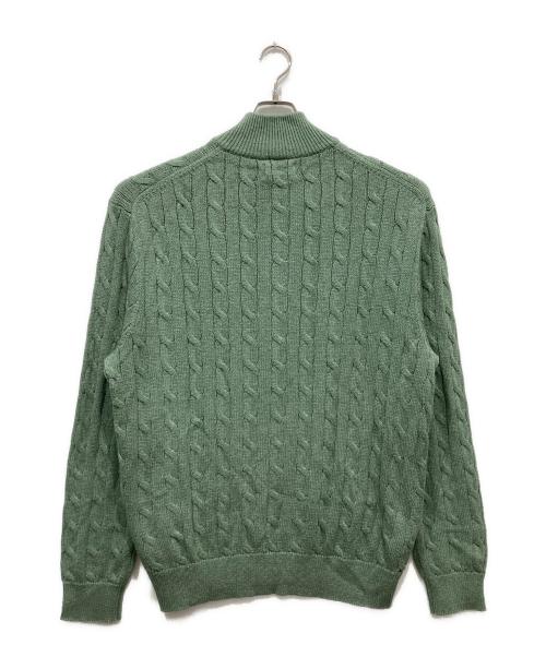 POLO RALPH LAUREN（ポロ・ラルフローレン）POLO RALPH LAUREN (ポロ・ラルフローレン) ハーフジップコットンニット グリーン サイズ:XLの古着・服飾アイテム