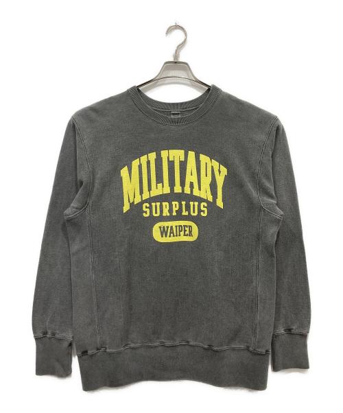 BARNS OUTFITTERS（バーンズアウトフィッターズ）BARNS OUTFITTERS (バーンズアウトフィッターズ) WAIPER (ワイパー) クルーネック スウェットシャツ グレー サイズ:Mの古着・服飾アイテム