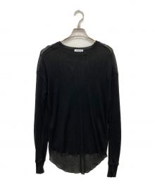 EVERYDAY I LIKE.（エヴリデイ アイ ライク）の古着「Sheer Waffle Tシャツ」｜ブラック