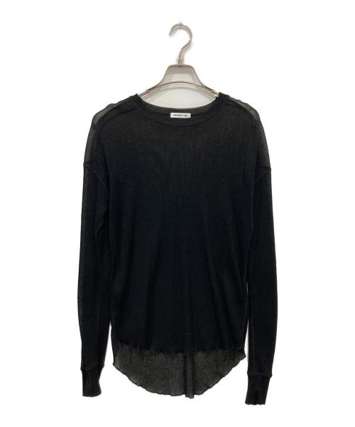 EVERYDAY I LIKE.（エヴリデイ アイ ライク）EVERYDAY I LIKE. (エヴリデイ アイ ライク) Sheer Waffle Tシャツ ブラック サイズ:-の古着・服飾アイテム