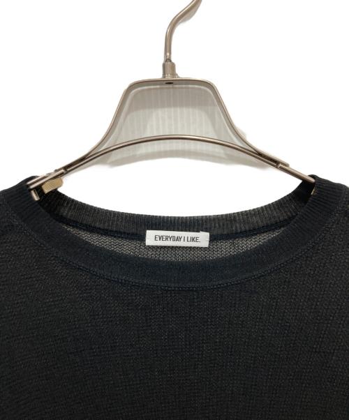 EVERYDAY I LIKE.（エヴリデイ アイ ライク）EVERYDAY I LIKE. (エヴリデイ アイ ライク) Sheer Waffle Tシャツ ブラック サイズ:-の古着・服飾アイテム