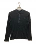 BURBERRY BLACK LABELバーバリーブラックレーベル）の古着「ヘンリーネックカットソー」｜ブラック