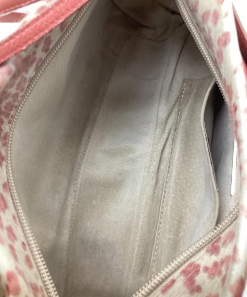 BOTTEGA VENETA（ボッテガベネタ）BOTTEGA VENETA (ボッテガベネタ) ハラコレオパードショルダーバッグ ベージュ×ピンクの古着・服飾アイテム
