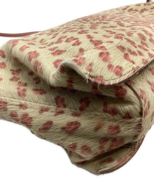 BOTTEGA VENETA（ボッテガベネタ）BOTTEGA VENETA (ボッテガベネタ) ハラコレオパードショルダーバッグ ベージュ×ピンクの古着・服飾アイテム