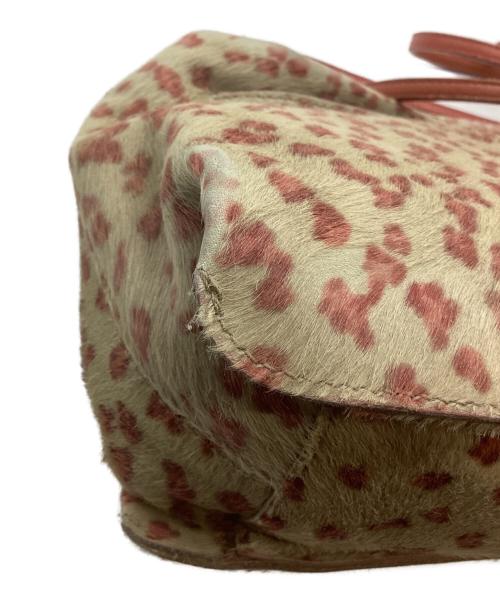 BOTTEGA VENETA（ボッテガベネタ）BOTTEGA VENETA (ボッテガベネタ) ハラコレオパードショルダーバッグ ベージュ×ピンクの古着・服飾アイテム